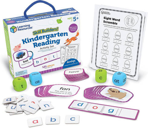 Learning Resources Skill Builders! Kindergarten Reading Activity Set - 122 Pieces, Ages