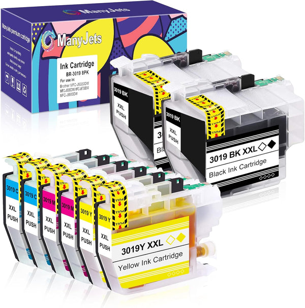 LC3019XXL Compatible Ink Cartridge Replacement for Brother LC3019 LC3019XXL (2BK,2C,2M,2Y, 8-Pack)