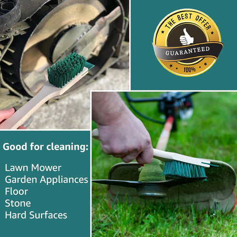 Heavy Duty Wooden Scrubbing Brush - Stiff Bristle Cleaning Tool