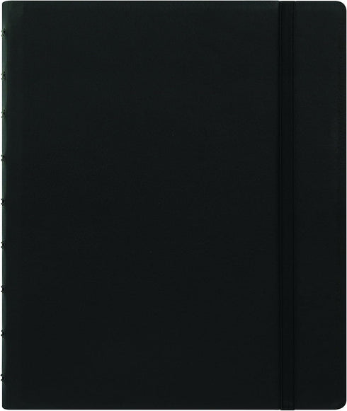 FILOFAX Classic Refillable Notebook, 9.25" x 7.25", Black - Elegant Leather-Look Cover