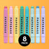 PAPERAGE Gel Highlighters – No Bleed & Smudge Free, Pastel Highlighters, Assorted Colors, 8 Count