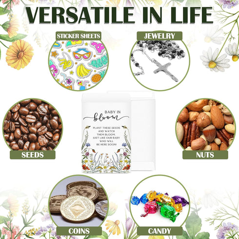 Fumete 50 Pcs Baby Shower Seed Packet Favors, Wildflower Seed Self Adhesive Packets for Baby Shower Gifts