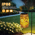 Solar Lanterns Outdoor Waterproof Hanging Solar Lights, Sunflower Garden Decor, Hanging Metal Garden Lights for Yard