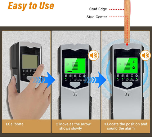 Relahous 5 1 Stud Finder Wall Scanner, in Multifunctional Wall Detector Scanner with Upgraded Smart Sensor, HD LCD
