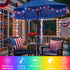 LitHome 33Ft 100 35 9 4th LED Color Changing Christmas String Lights, Colors Modes Red White and Blue Lights Outdoor