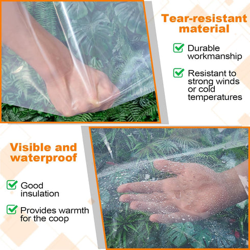 NNG 8x20ft Grommet, Clear Waterproof Tarps Heavy Duty Transparent Tarpaulins Clear Vinyl Tarps with Outdoor Transparent