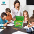 Green Stainless Steel Pencil Dispenser Holder with 6 Beautiful Stickers for Classroom, Home Office (Pencils Not