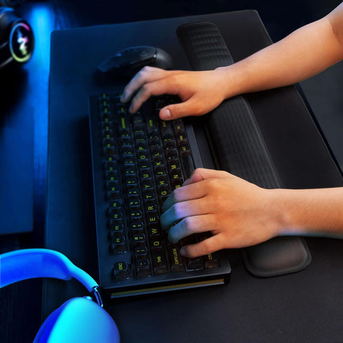 MEKASS Ergonomic Mouse Wrist Rest, Premium Memory Foam Support for Pain Relief, Classic Black