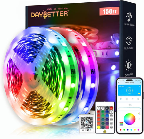 DAYBETTER Smart RGB Led Strip Lights, 150ft Led Lights for Bedroom with
