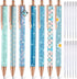 Sherr 7 Pcs Fancy Pens for Women, Cute Sparkly Glitter Pens with 10 Pcs Black Ink Refills, Gifts for Girls