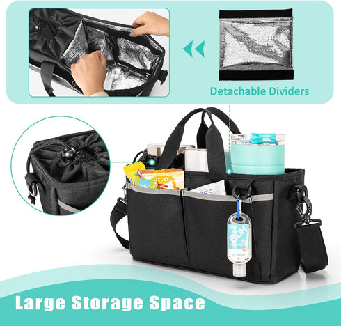 32/40 oz 3 Trunab Water Bottle Carrier with Drawstring Buckle, Cup Holder Bag with Detachable Divider, Cup Carrier
