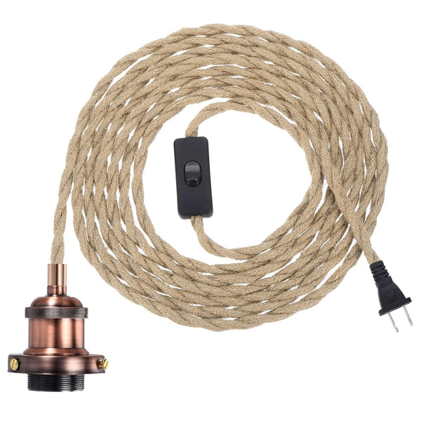 PATIKIL 15.4Ft Pendant Light Cord Kit, Plug in E26 Socket Hanging Light