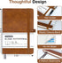 Blank Journal Notebook, A5, 192 Pages, 100 GSM Thick Sketch Book for Men and Women, Hardcover Leather Unlined