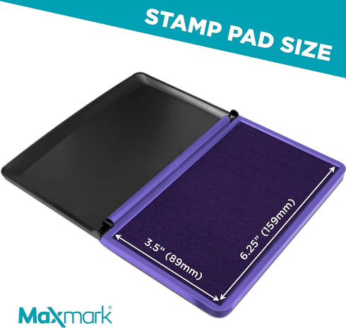 MaxMark Large Premium Purple Ink Stamp Pad, 3.5" x 6.25" - Quality Felt Pad