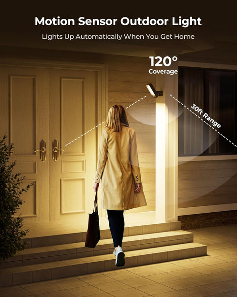 10000mAh 3 Dimmable 3CCT, Motion Sensor Outdoor Light, Rechargeable Battery Operated Outdoor Light with Remote, Modes