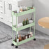 SPACELEAD Slim Storage Cart - 3 Tier Bathroom Rolling Utility Cart, Mobile Shelving Unit for Office, Green