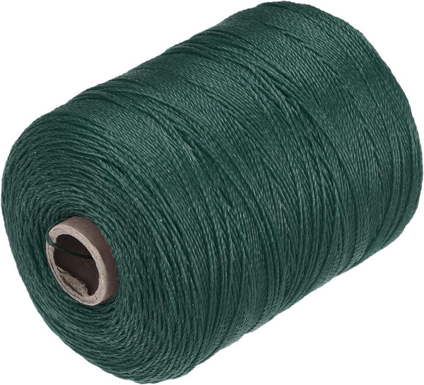 MECCANIXITY Twisted Mason Line Nylon Twine String Cord Dark Green, 600M/656 Yard, 1MM Dia for Netting, Landscaping, DIY