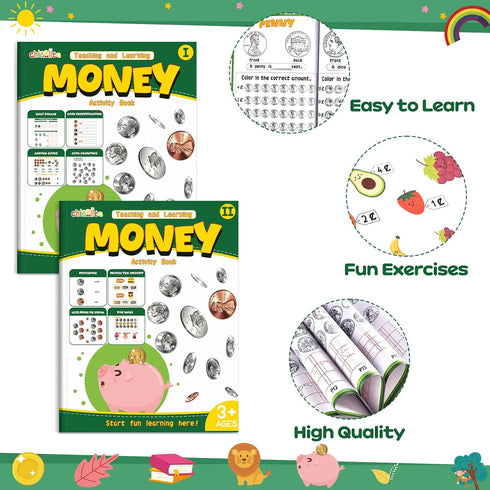 chiazllta Set 2 Counting Money Activity Workbook of Coin Recognition and Practice Workbook Pennies Nickels Dimes