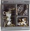 U Brands Office Accessory Kit, Black and White with Gold, 173 Count Paper and Binder Clips, Push Pins