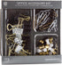 U Brands Office Accessory Kit, Black and White with Gold, 173 Count Paper and Binder Clips, Push Pins