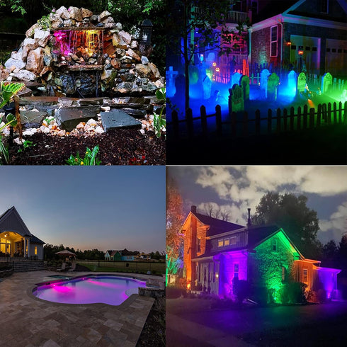 Lights,10w Control,Dimmable Outdoor Spot Lights Outdoor with US Plug and Remote Halloween Decor Christmas Lights