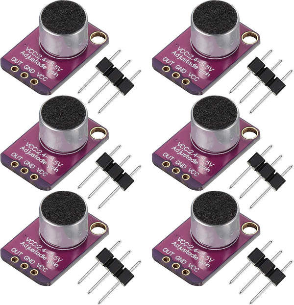 6 Pieces Electret Microphone Amplifier Module MAX4466 - Adjustable Gain Blue Breakout Board