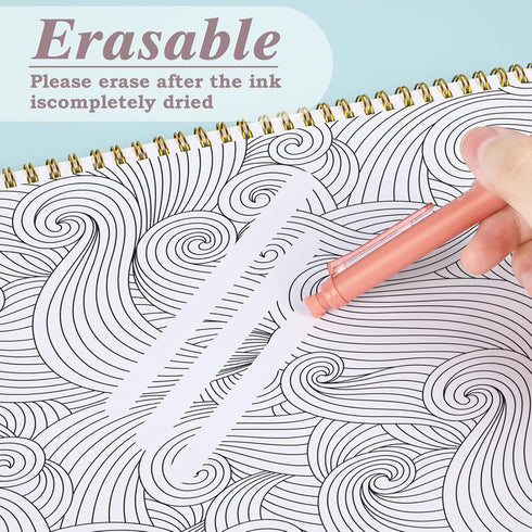 BAYTORY 8 Pcs Retractable Erasable Gel Pens, 4 Blue & 4 Black Ink 0.5mm Fine Point with Cute Eraser