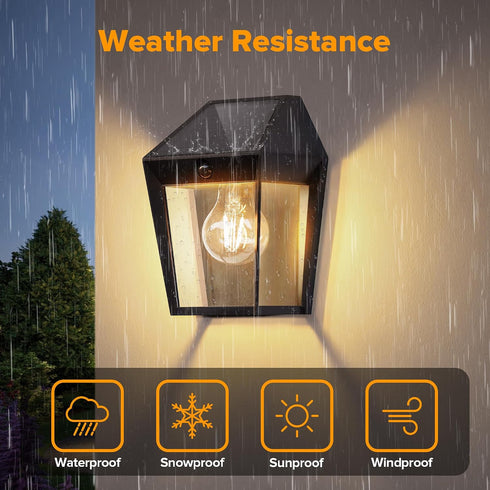 3 1Pack LUTEC Solar Wall Lights Outdoor, Solar Wall Lanterns with Modes, Dusk to Dawn Motion Sensor Led Sconce Lights