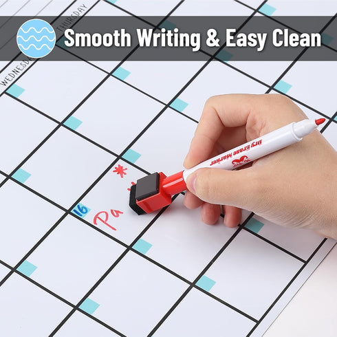 Mr. Pen- Dry Erase Calendar for Fridge - Magnetic Calendar with 4 Dry Erase Markers, Back to School Supplies