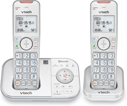 VTech VS112-27 DECT 6.0 Bluetooth Cordless Phone with 2 Handsets, Answering Machine, Call Blocking, Caller ID, Intercom