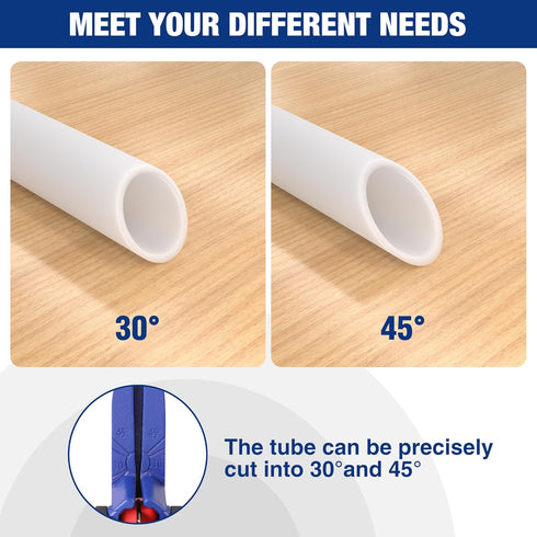 WORKPRO PEX Cutter with Sharp Blades, Hose Cutter with 1/8"-1-5/8" Cutting Capacity, Can be cut at 45 or 30 , Tubing Cutter for PPR, PE, PP, and Rubber Hoses, Suitable for Home and Plumbing Repairs