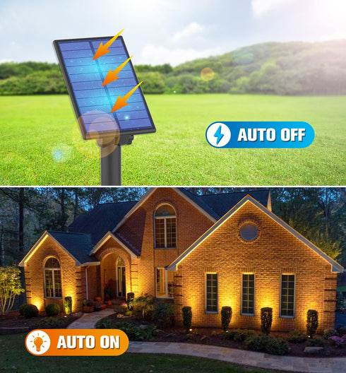 9.8ft IP65 White(1-in-1) APONUO Metal Solar Spot Lights Outdoor with Cable Solar Powered Landscape Lighting Low Voltage