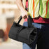 Roll Up Tool Bag, 16OZ Canvas Wrench Pouch, Multi-Purpose Tool Roll with 5 Zippered Pockets, Black