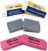 June Gold 15 Piece Art Eraser Set, 3 White Vinyl, 3 Pink Rubber, 3 Kneaded, 3 Retractable, & 3 Refills