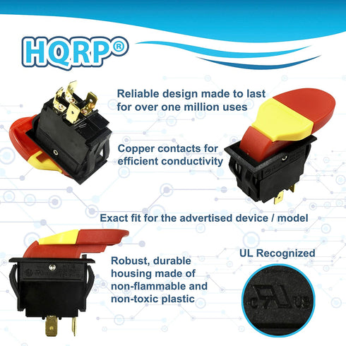 HQRP On-Off Paddle Switch for Dewalt, Rockwell, Hitachi, Reliant, Performax, Dayton, Jet, Sears Craftsman Tools