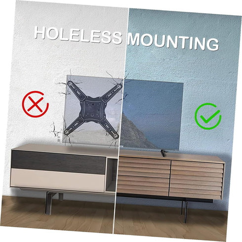 INOOMP 2 Pcs Tv Mounting Brackets for Tvs Plastic Tabletop Stand with Non Slip Base Pad for Living Room Bedroom Cabinet