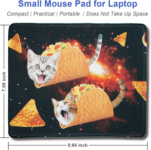 Small Mouse Pad for Kids, Funny Non-Slip Rubber Base Mousepad with Stitched Edge, Washable with Lycra Cloth