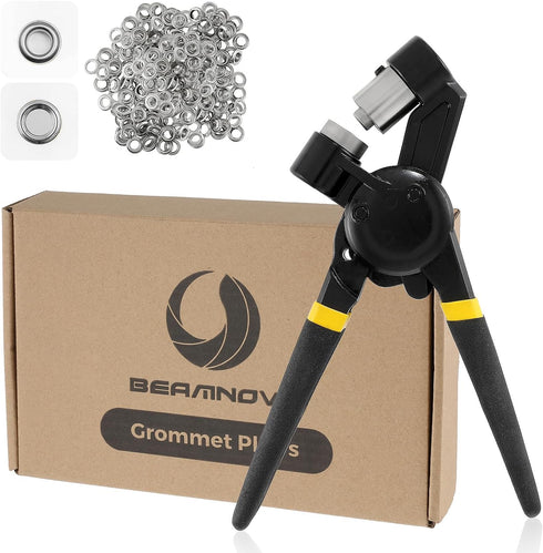 BEAMNOVA Grommet Tools Kit 1/2 Inch (12mm) with 500 Grommet Supplies, Handheld Eyelet Setter for Tarp, Leather, Canvas