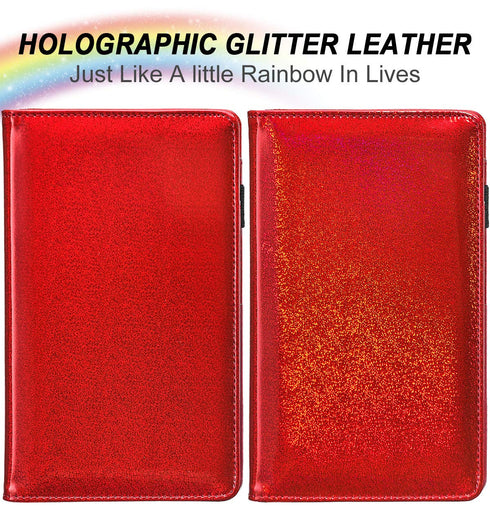 Server Books for Waitress - Glitter Leather Waiter Book Server Wallet with Zipper Pocket, Cute Waitress Book&Waitstaff