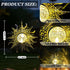 Decorations,2 Pack Hanging Solar Lights Outside Lanterns Garden Metal Sun Outdoor Art Decor for Backyard Balcony Patio