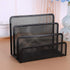 VANRA Small Letter Sorter Desktop File Holder, Metal Mesh with 3 Vertical Compartments (Black)