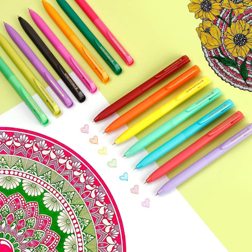 Retractable Gel Pens, 24 Color Set, Colorful Multi-color Ink, 0.5mm Fine Point for Journals Notebooks