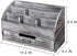 Distressed Rustic Wooden Office Desk Organizer - 5 Compartment with 2 Drawers & Counter Desk Tabletop Mail Rack, Grey