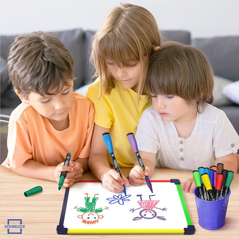 ScribbleDo Magnetic Dry Erase Board for Kids, Whiteboard 9”x12” for Writing Learning & Drawing Art Educational Toy