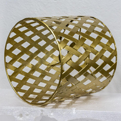 Osasy Gold Hollow drum lampshades, unique moroccan pattern small round metal lamp shade,patterned lamp shade hanging