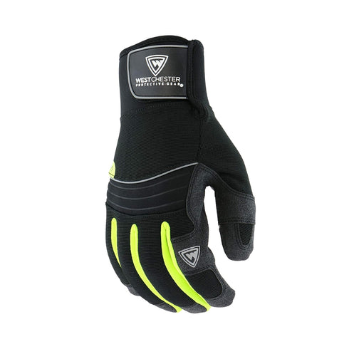 West Chester Pro Series 96652 Yeti Waterproof Winter Work Gloves, X-Large, Synthetic Leather Palm, HI-VIS Safety,