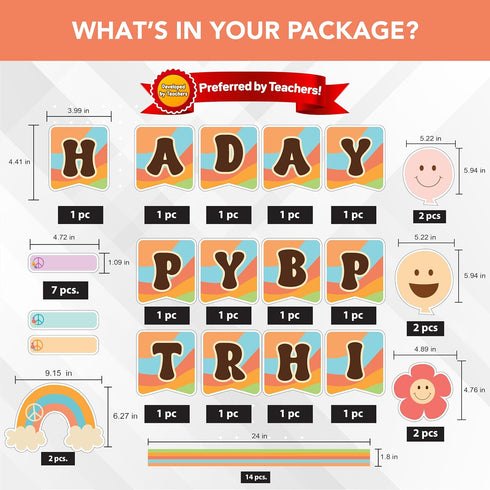 Decorably 81 Pcs Birthday Chart for Classroom - Birthday Bulletin Board Decorations, Classroom Birthday Chart Set