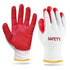 SAFETY Non-Slip 10 Pairs Red Latex Cotton Work Gloves, Nitrile Dipped & Rubber Palm Coated