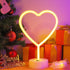 LED Heart Shaped Neon Night Lights Warm White Neon Lamp USB & Battery Powered Hanging Wedding Sign Novelty Indoor Lamps