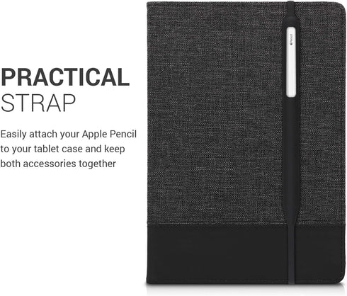 kwmobile (2. Silicone Skin Compatible with Apple Pencil Gen) - Soft Flexible Stylus Sleeve Grip Pen Holder - Black